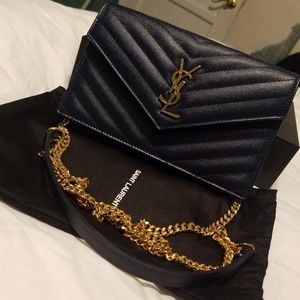 Saint Laurent Quilted Wallet on Chain